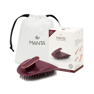 Manta Healthy Hair Brush Ultra Gentle Burgundy-Rose Gold