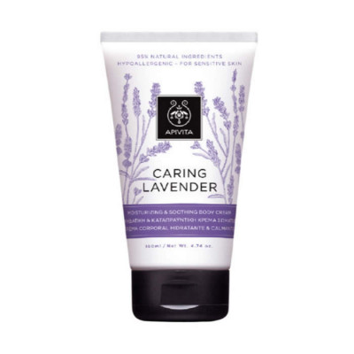 Apivita Caring Lavender Moisturizing Soothing Body Cream Hypoallergenic 150ml