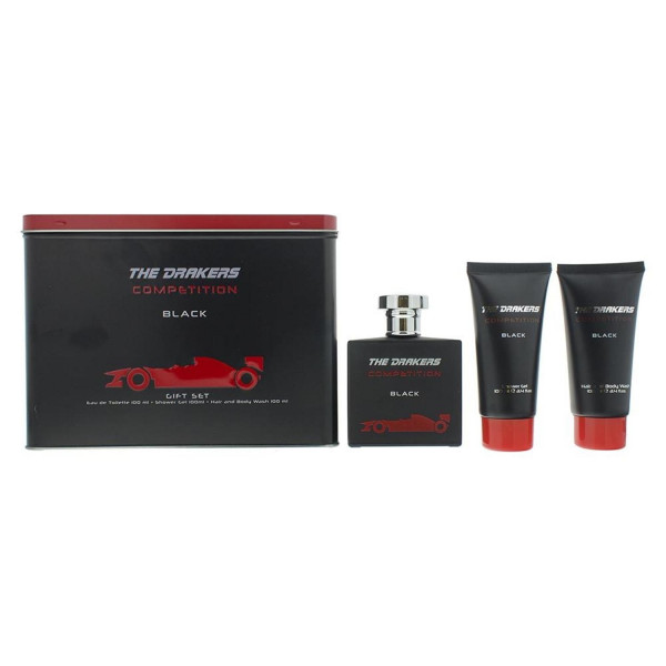 Estuche Ferrari The Drakers Black Eau De Toilete 100ml Spray Gel De Ducha 100ml Champu 100ml