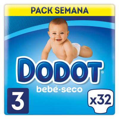 Dodot Baby-Dry Diapers Size 3 32 Diapers