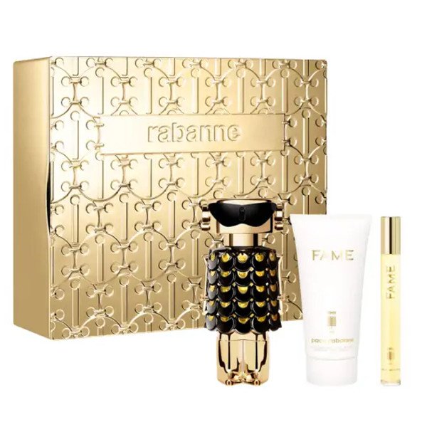 Coffret Paco Rabanne Fame Parfum 80ml + Lait pour le corps 75ml + Parfum 10ml