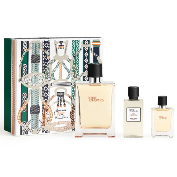 Coffret Terre d'Hermès: Eau de Toilette 100ml + Eau de Toilette 12,5ml + baume après-rasage 40ml