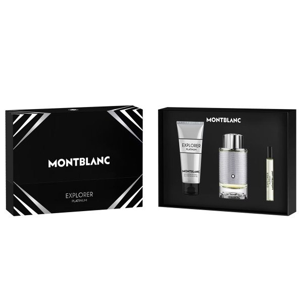 Coffret Montblanc Explorer Platinum : Eau de parfum 100ml + Eau de parfum 7,5ml + Gel Douche 100ml