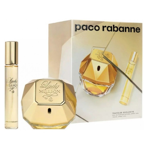 Coffret Paco Rabanne Lady Million: Eau de Parfum 80ml + Eau de Parfum 20ml