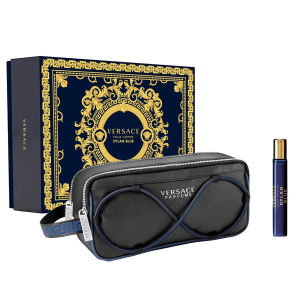 Coffret Versace Dylan Blue : Eau De Toilette 100ml + Trousse De Voyage + Eau De Toilette 10ml