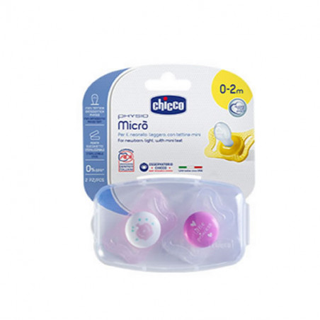 Chicco Sucette Physio Micro Silicone 0-2m 2 Unités