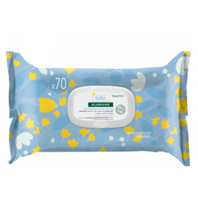 Klorane Baby 70 Lingettes Nettoyantes Douces