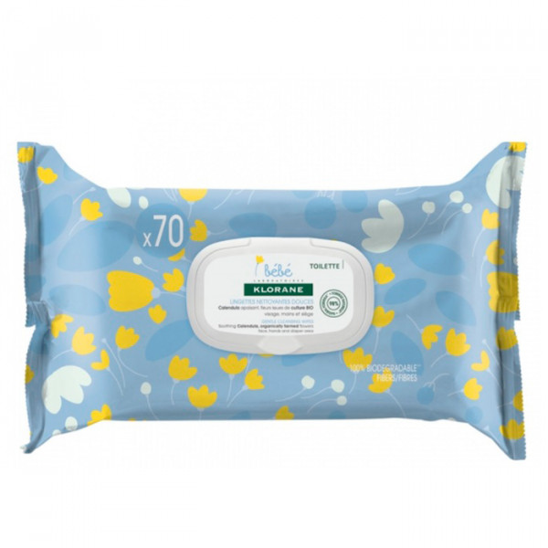 Klorane Baby 70 Lingettes Nettoyantes Douces